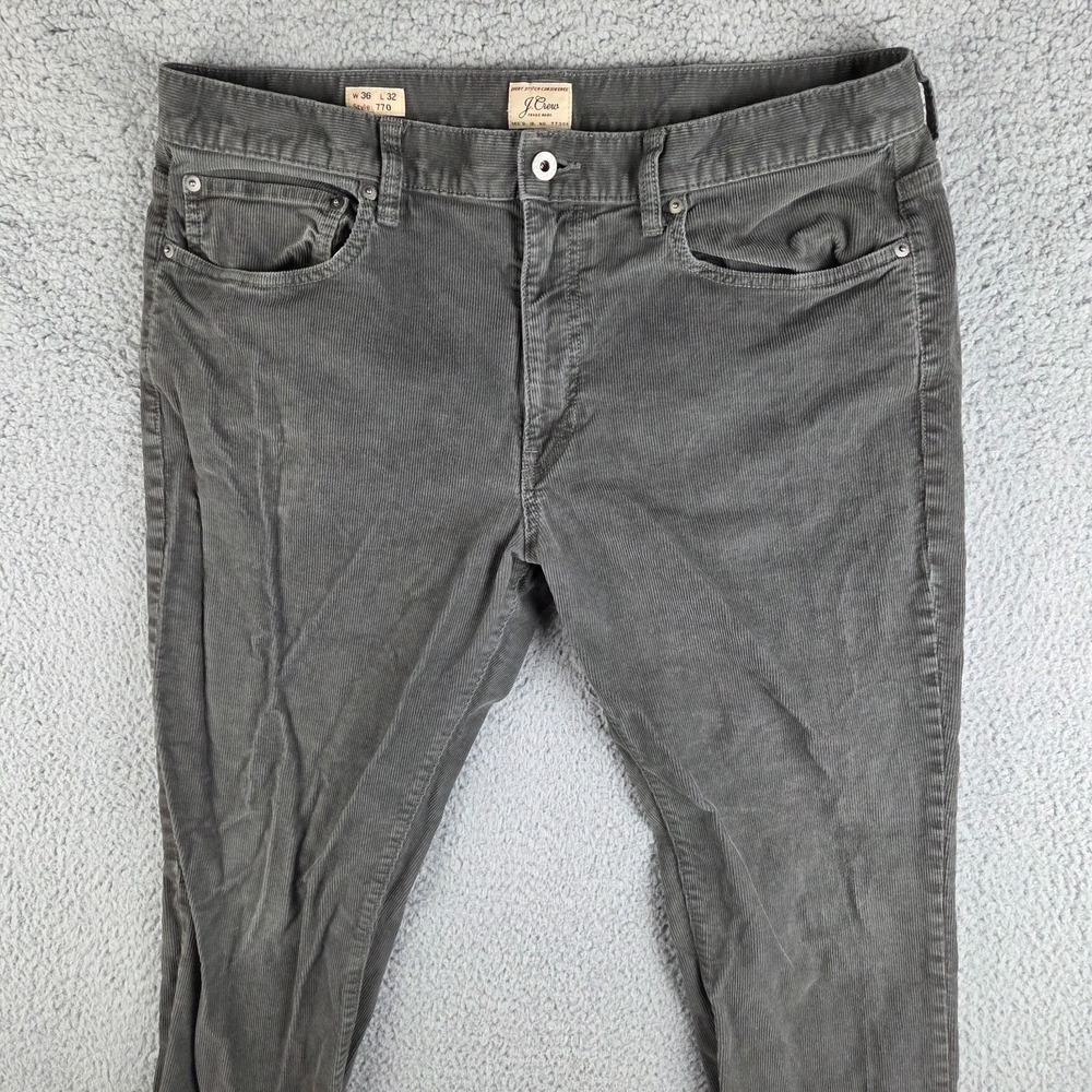 J Crew Corduroy Pants Mens 36x32 Gray 770 Straight Fit Preppy Ivy League - Picture 2 of 10